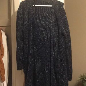 Long, sparkly warm sweater cardigan